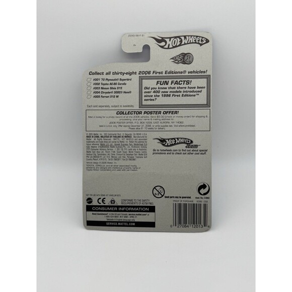 Hot Wheels Toyota AE-86 Corolla 2006 First Editions White 1:64 Collector 2/38 - Picture 2 of 7